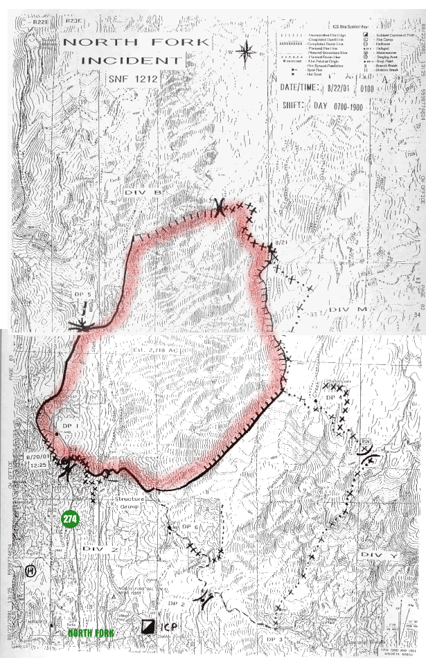 North Fork Fire Map